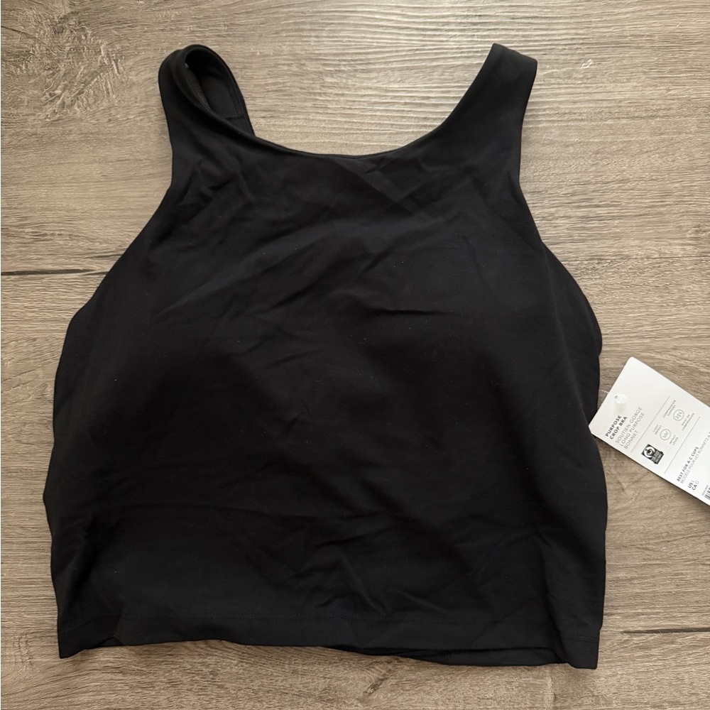 NWT ATHLETA Purpose Crop Bra size L in black